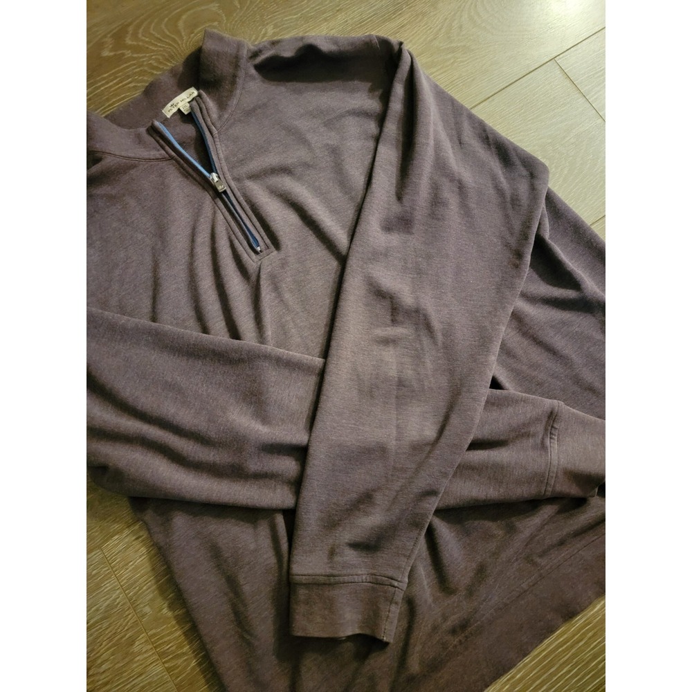 Peter Millar 1/4 Zip Sweater Mens 2XL Purple Pullover Sweater Golf Crown No Logo - Picture 4 of 6